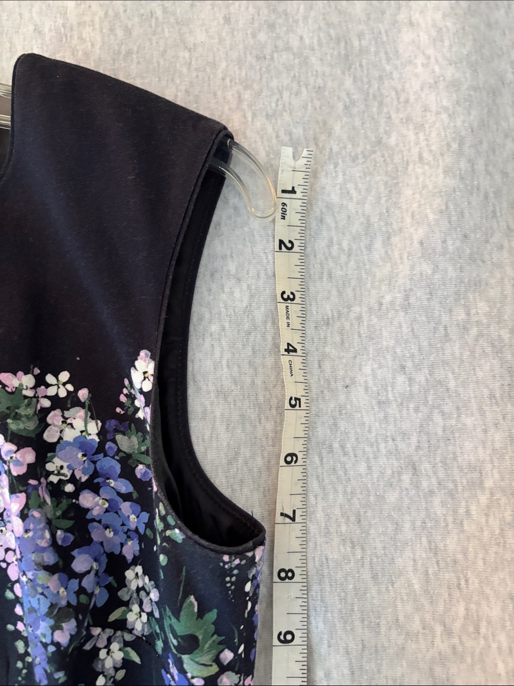 Hobbs of London Navy Floral Fit-and-Flare Sleeveless Dress - Picture 11 of 13